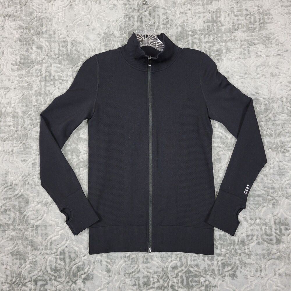Lorna Jane Jacket Womens XS Black Running Seamless Stretch Full Zip Uniquely